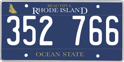 RI license plate 352766