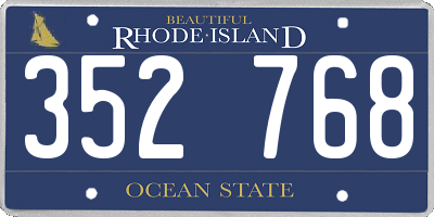 RI license plate 352768