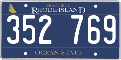 RI license plate 352769
