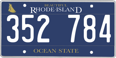RI license plate 352784