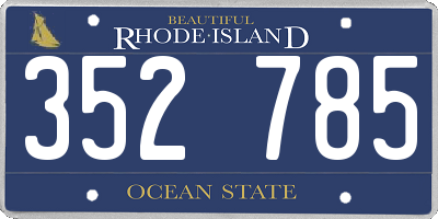 RI license plate 352785