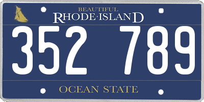RI license plate 352789