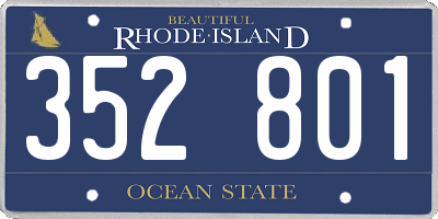 RI license plate 352801