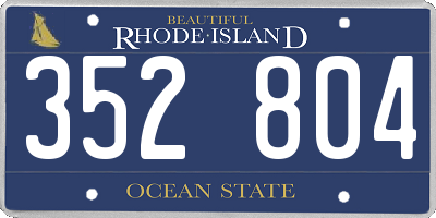 RI license plate 352804