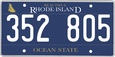 RI license plate 352805