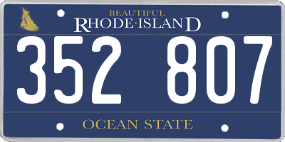 RI license plate 352807