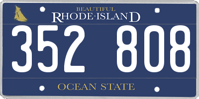 RI license plate 352808