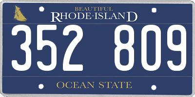 RI license plate 352809