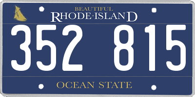 RI license plate 352815