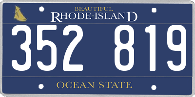 RI license plate 352819