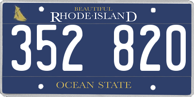 RI license plate 352820