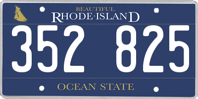 RI license plate 352825