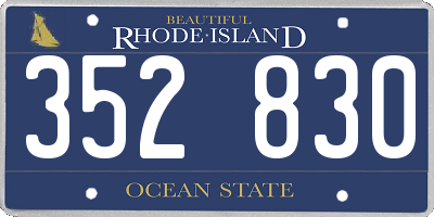 RI license plate 352830