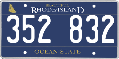 RI license plate 352832