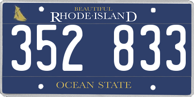 RI license plate 352833