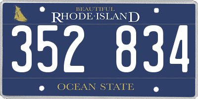 RI license plate 352834