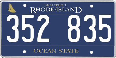 RI license plate 352835