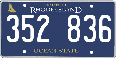 RI license plate 352836