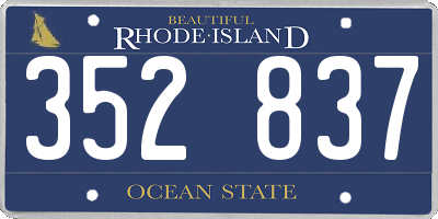 RI license plate 352837