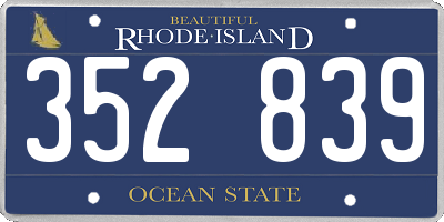 RI license plate 352839