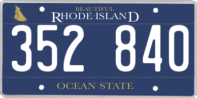 RI license plate 352840