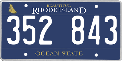 RI license plate 352843