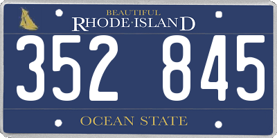 RI license plate 352845