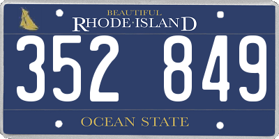 RI license plate 352849