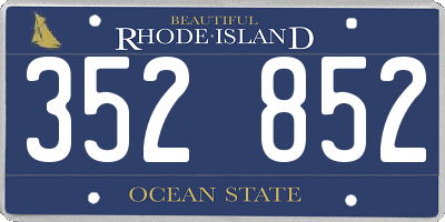 RI license plate 352852