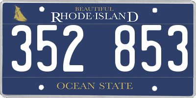 RI license plate 352853