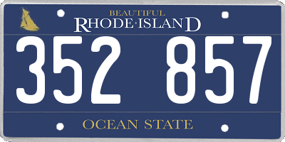 RI license plate 352857