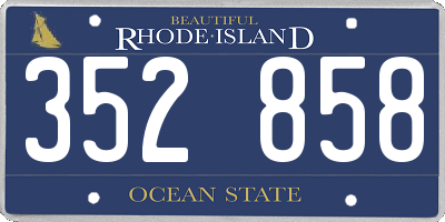 RI license plate 352858