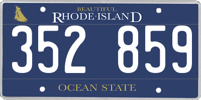 RI license plate 352859