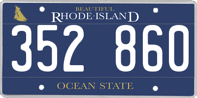 RI license plate 352860