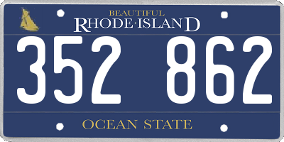 RI license plate 352862