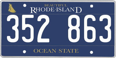 RI license plate 352863