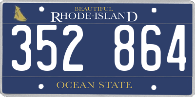 RI license plate 352864