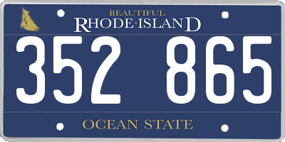 RI license plate 352865