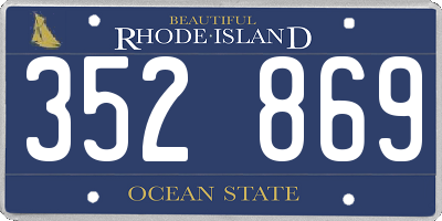 RI license plate 352869