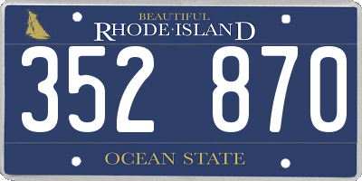 RI license plate 352870