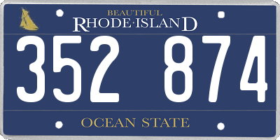 RI license plate 352874