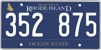 RI license plate 352875