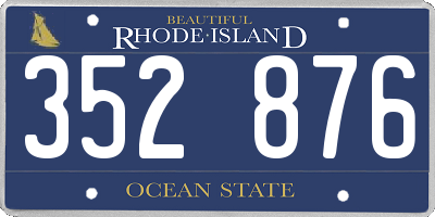 RI license plate 352876