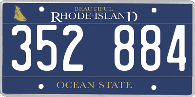 RI license plate 352884