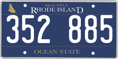 RI license plate 352885