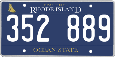 RI license plate 352889