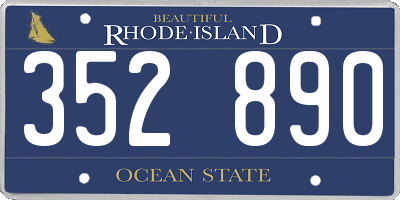 RI license plate 352890