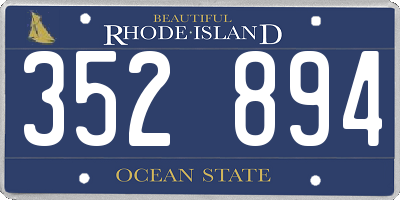 RI license plate 352894