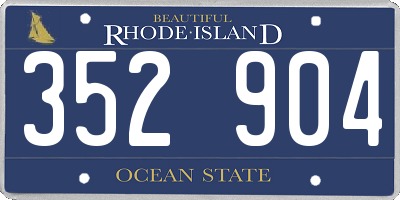 RI license plate 352904