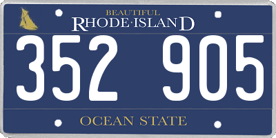 RI license plate 352905